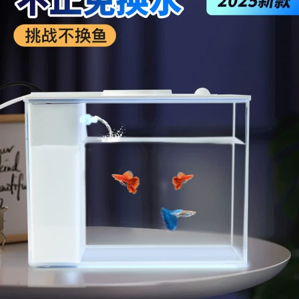 Merican's new ecological tank plastic desktop small fish tank betta tank no water change office small home complete set