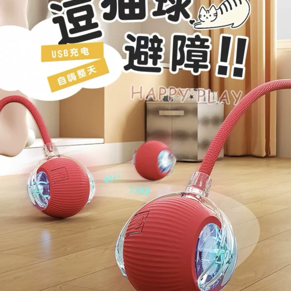 Automatic Cat Funny Gravity Ball Electric Smart Wear-Resistant and Bite-Resistant Cat Slide Toy Cat Self-Happiness and Relief from Boredom