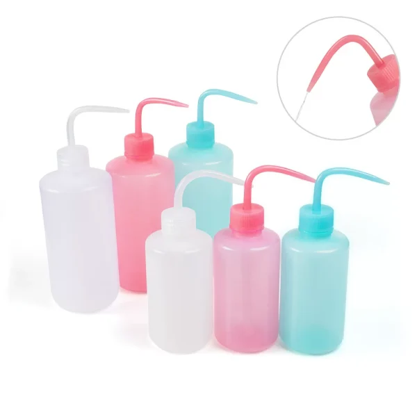 Tattoo curved mouth spray bottle sanitary cleaning supplies long mouth squeeze bottle 250/500ML